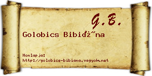 Golobics Bibiána névjegykártya